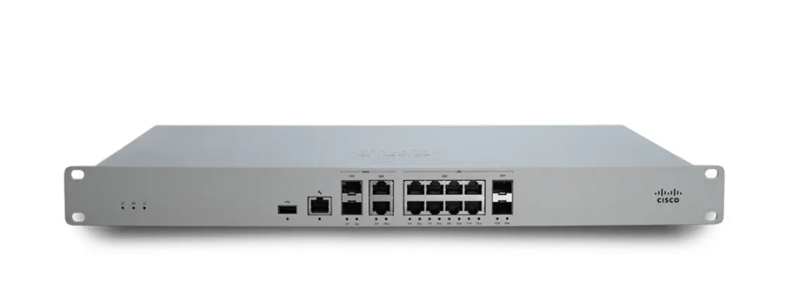 Dispositivo Cisco Meraki MX85 Security SD-WAN con puertos para conexiones de red empresarial