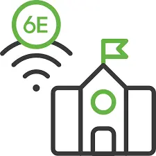 Icono de conectividad WiFi6E en instituciones