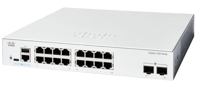 Switch Cisco Catalyst 1200-16 con 16 puertos para redes empresariales