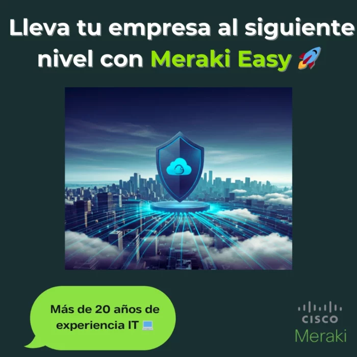 Lleva tu empresa al siguiente nivel con Meraki Easy, tu Cisco Meraki Shop de confianza. Más de 20 años de experiencia en soluciones IT y Cisco networking.